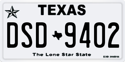 TX license plate DSD9402