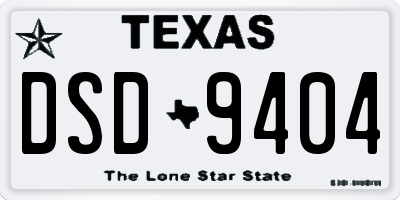 TX license plate DSD9404