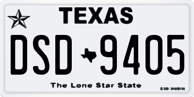 TX license plate DSD9405