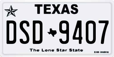 TX license plate DSD9407