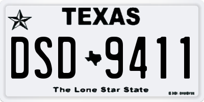TX license plate DSD9411