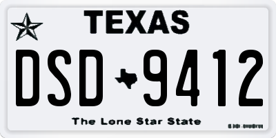 TX license plate DSD9412