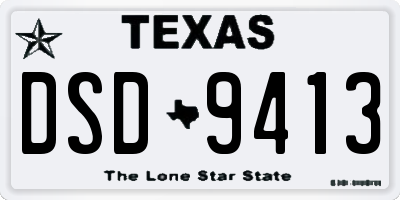 TX license plate DSD9413