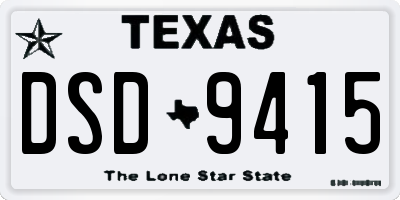 TX license plate DSD9415