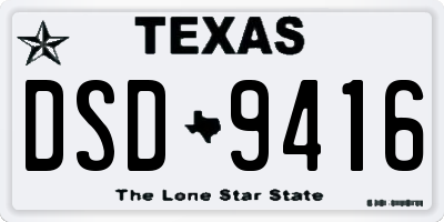 TX license plate DSD9416