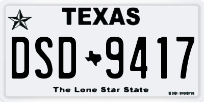 TX license plate DSD9417