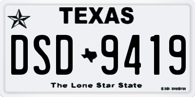TX license plate DSD9419
