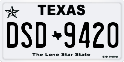 TX license plate DSD9420