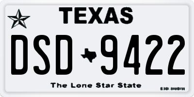 TX license plate DSD9422