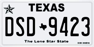 TX license plate DSD9423