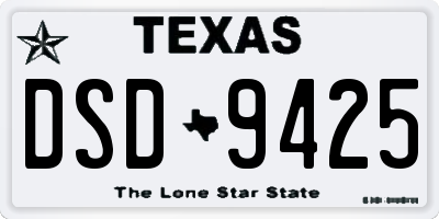 TX license plate DSD9425