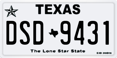 TX license plate DSD9431