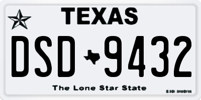TX license plate DSD9432