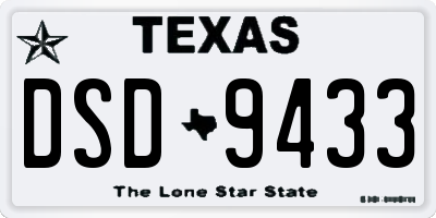 TX license plate DSD9433