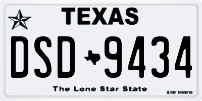 TX license plate DSD9434