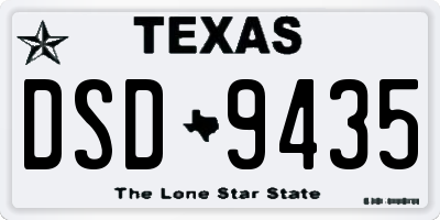 TX license plate DSD9435