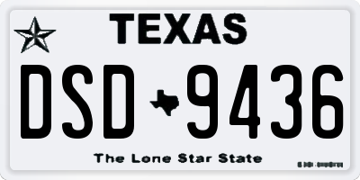 TX license plate DSD9436