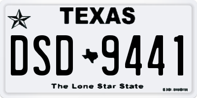 TX license plate DSD9441
