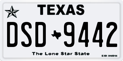 TX license plate DSD9442
