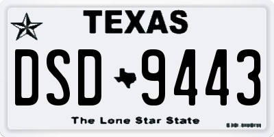 TX license plate DSD9443