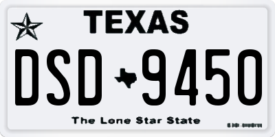TX license plate DSD9450