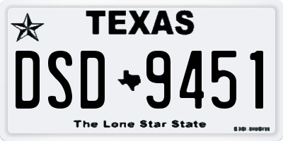 TX license plate DSD9451