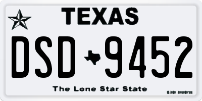 TX license plate DSD9452