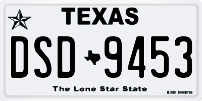 TX license plate DSD9453