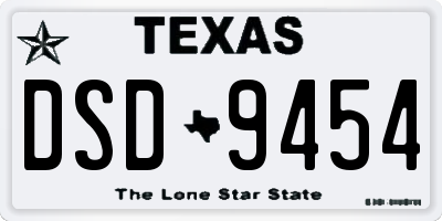 TX license plate DSD9454
