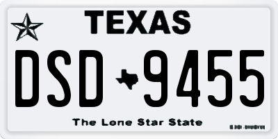 TX license plate DSD9455