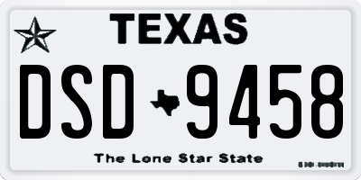 TX license plate DSD9458