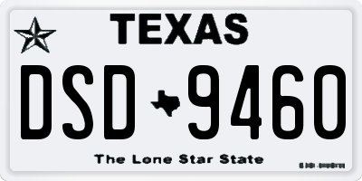 TX license plate DSD9460