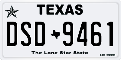 TX license plate DSD9461