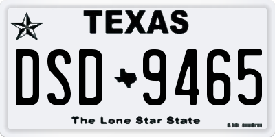 TX license plate DSD9465