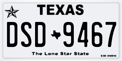 TX license plate DSD9467