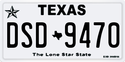 TX license plate DSD9470