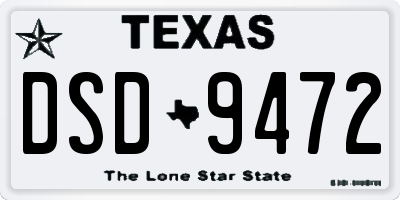 TX license plate DSD9472