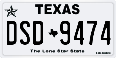 TX license plate DSD9474