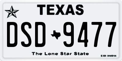TX license plate DSD9477