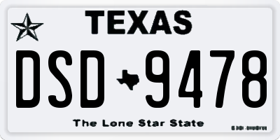 TX license plate DSD9478