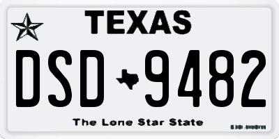 TX license plate DSD9482
