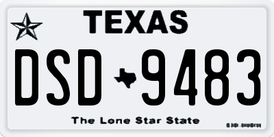 TX license plate DSD9483