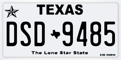TX license plate DSD9485