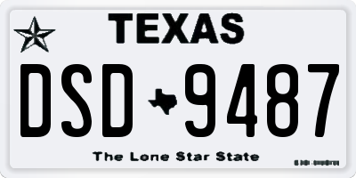 TX license plate DSD9487