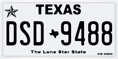 TX license plate DSD9488