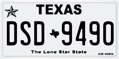 TX license plate DSD9490