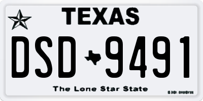 TX license plate DSD9491