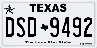 TX license plate DSD9492