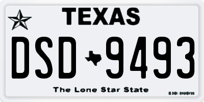 TX license plate DSD9493