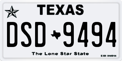 TX license plate DSD9494